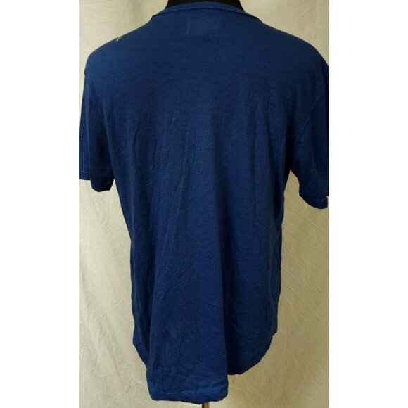 Hurley Mens XL Dark Blue Pin Striped Short Sleeve 1/4 Button Polo Logo T-Shirt - Picture 8 of 12